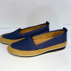 Naturalizer Navy Canvas Espadrille Flats